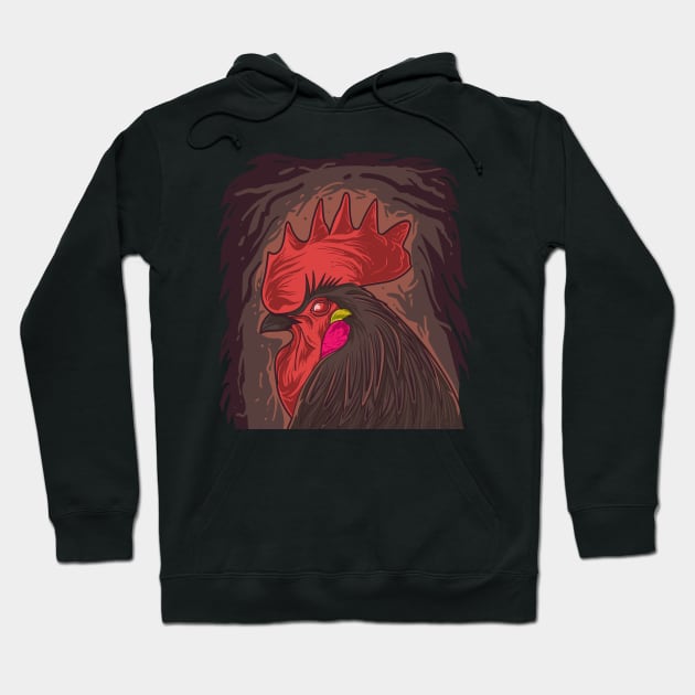 Scary Rooster Hoodie by unygara